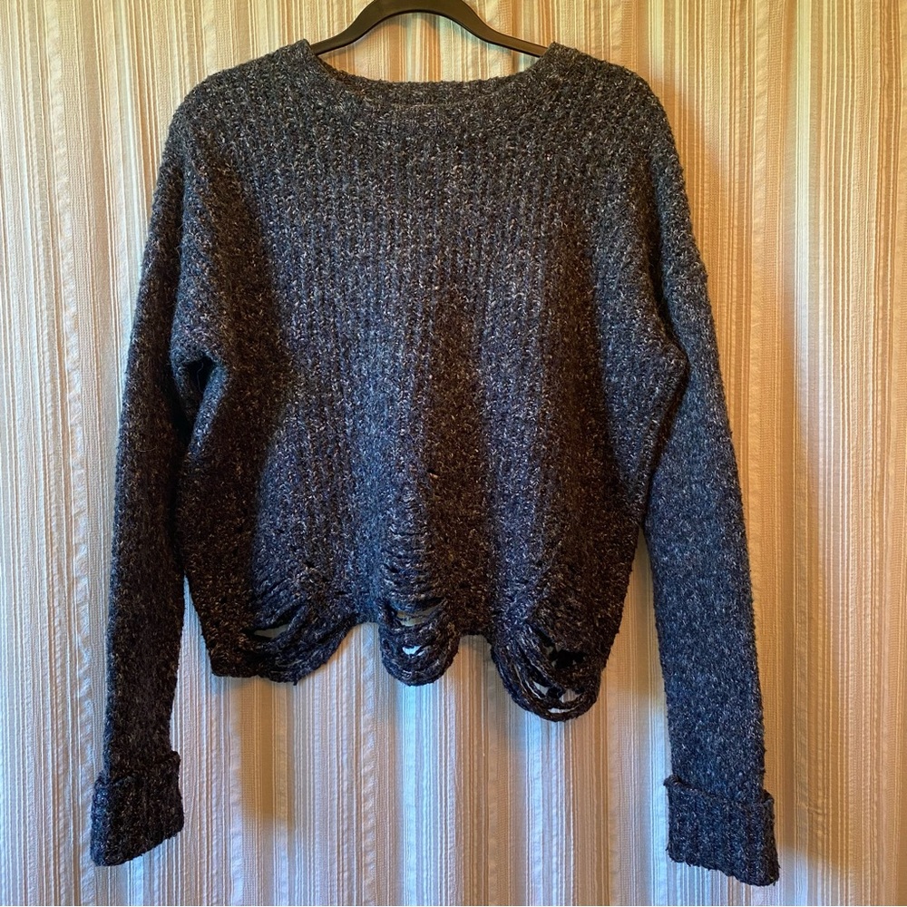 Distressed Knit Women's Sweater